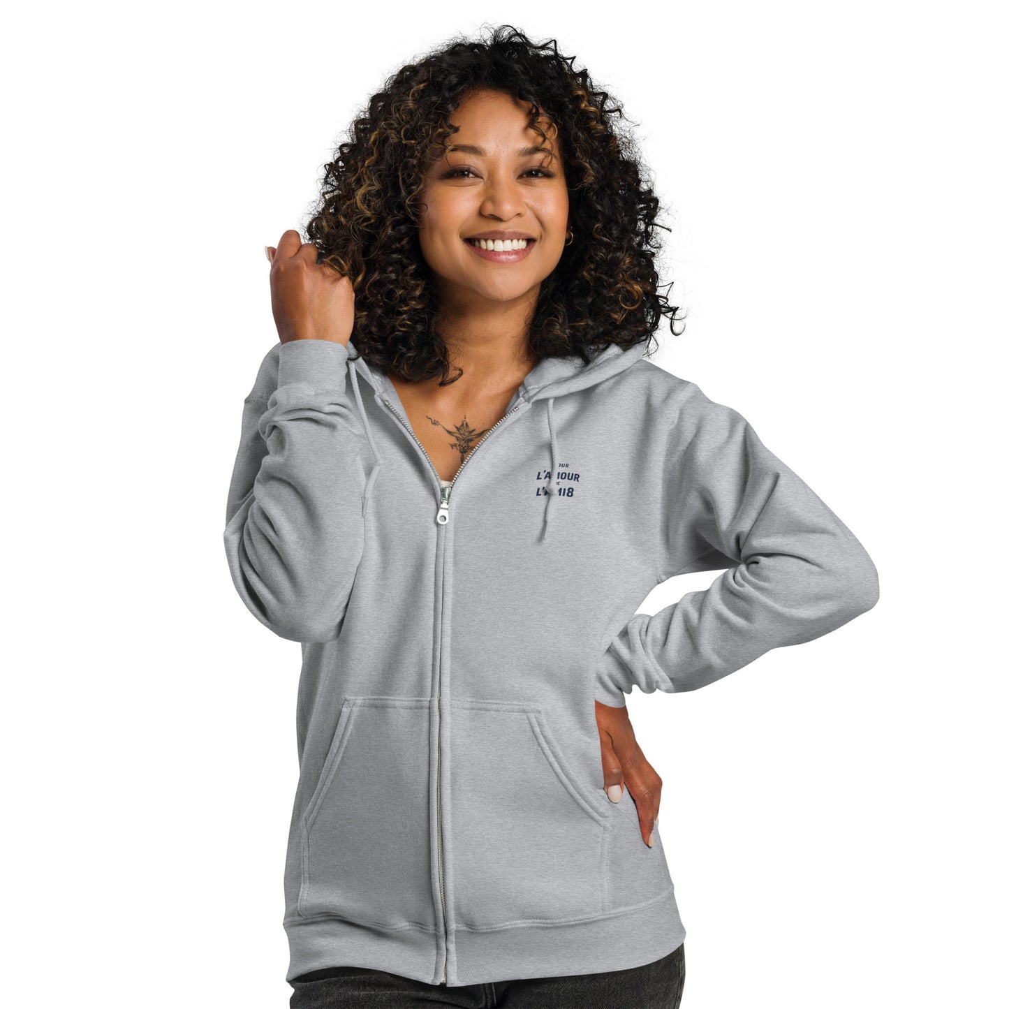 Citroën AMI8 L’amour Zip Hoodie – Design « L’Amour de l’AMI8 » | Sweat à capuche zippé en molleton premium
