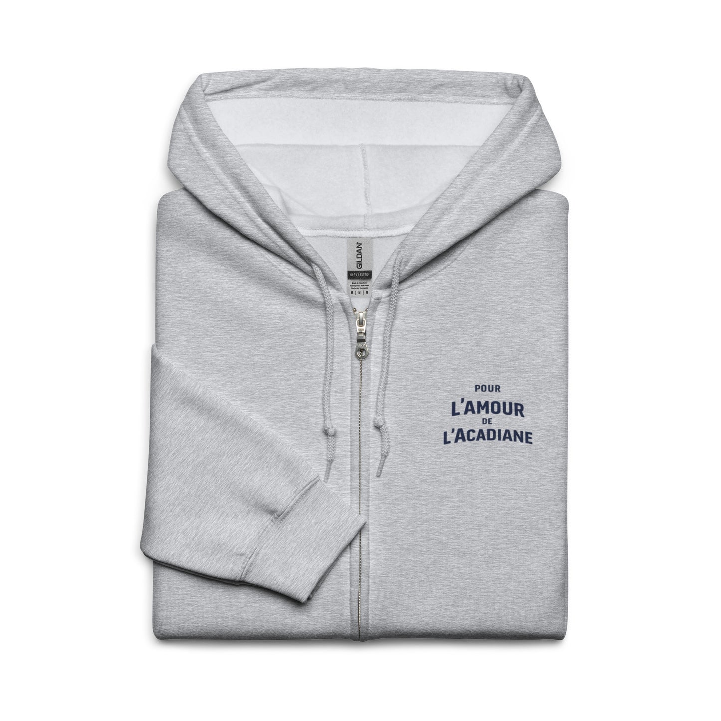 Citroën Acadiane L’amour Zip Hoodie – Design « L’Amour de l’Acadiane » | Sweat à capuche zippé en polaire de qualité supérieure