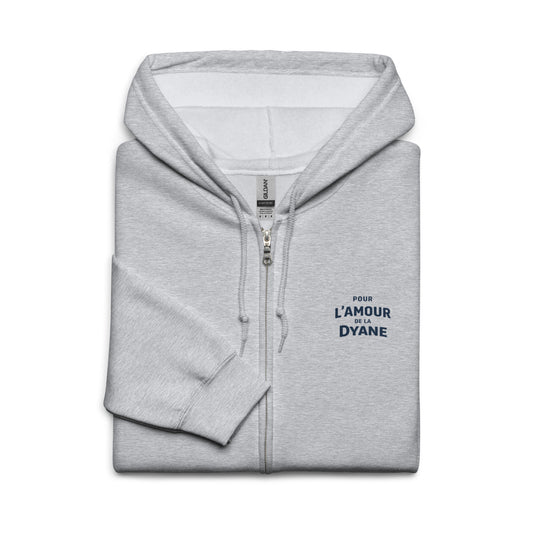 Citroën Dyane L'amour Zip Hoodie - "L'Amour de la Dyane" Design | Premium Fleece Zip-Up Hoodie