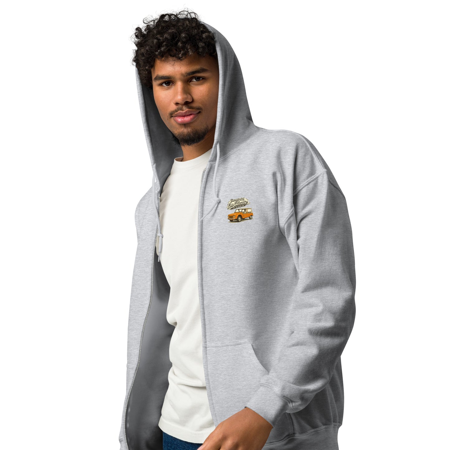 Sweat à capuche zippé Citroën Méhari – Collection Classique | Dessin exclusif de voiture