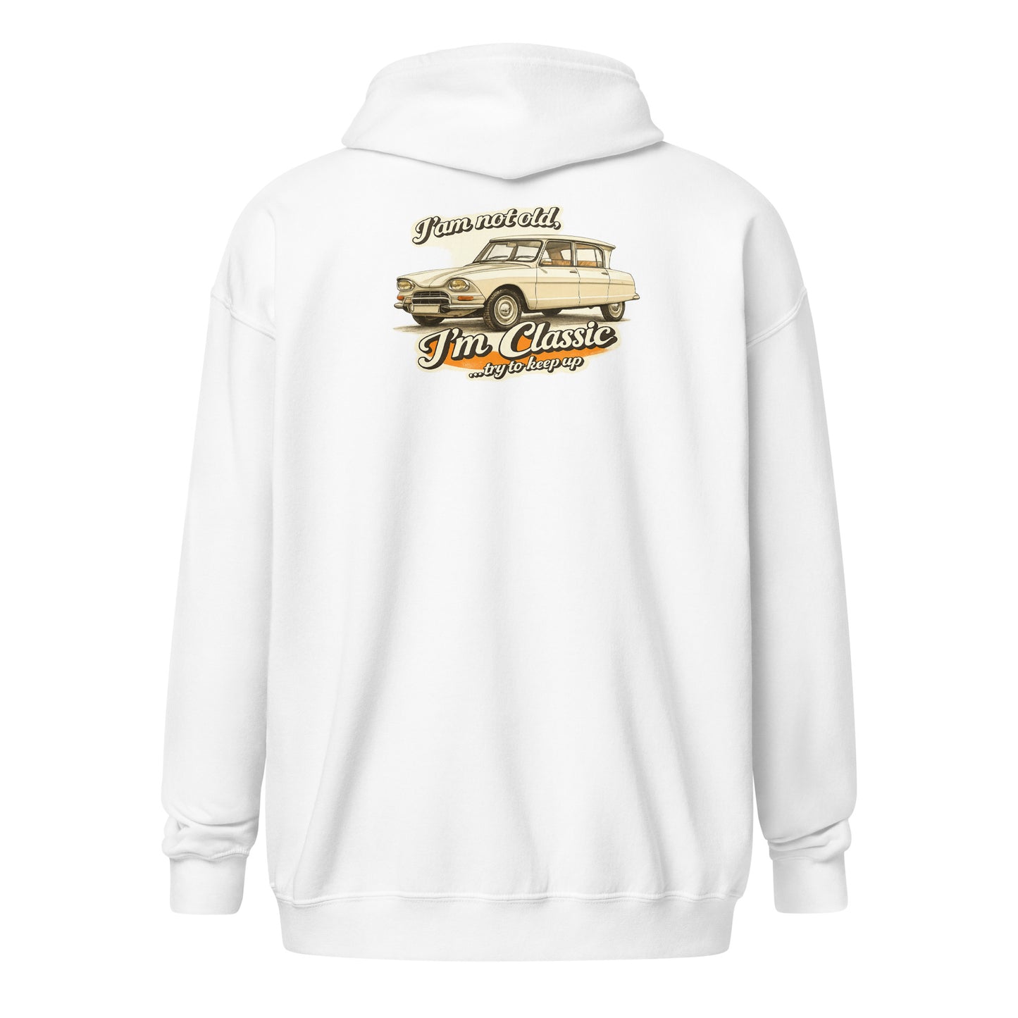 Citroën Ami 8 Classic Hoodie with Zipper – Vintage Car Drawing | Classic Collection