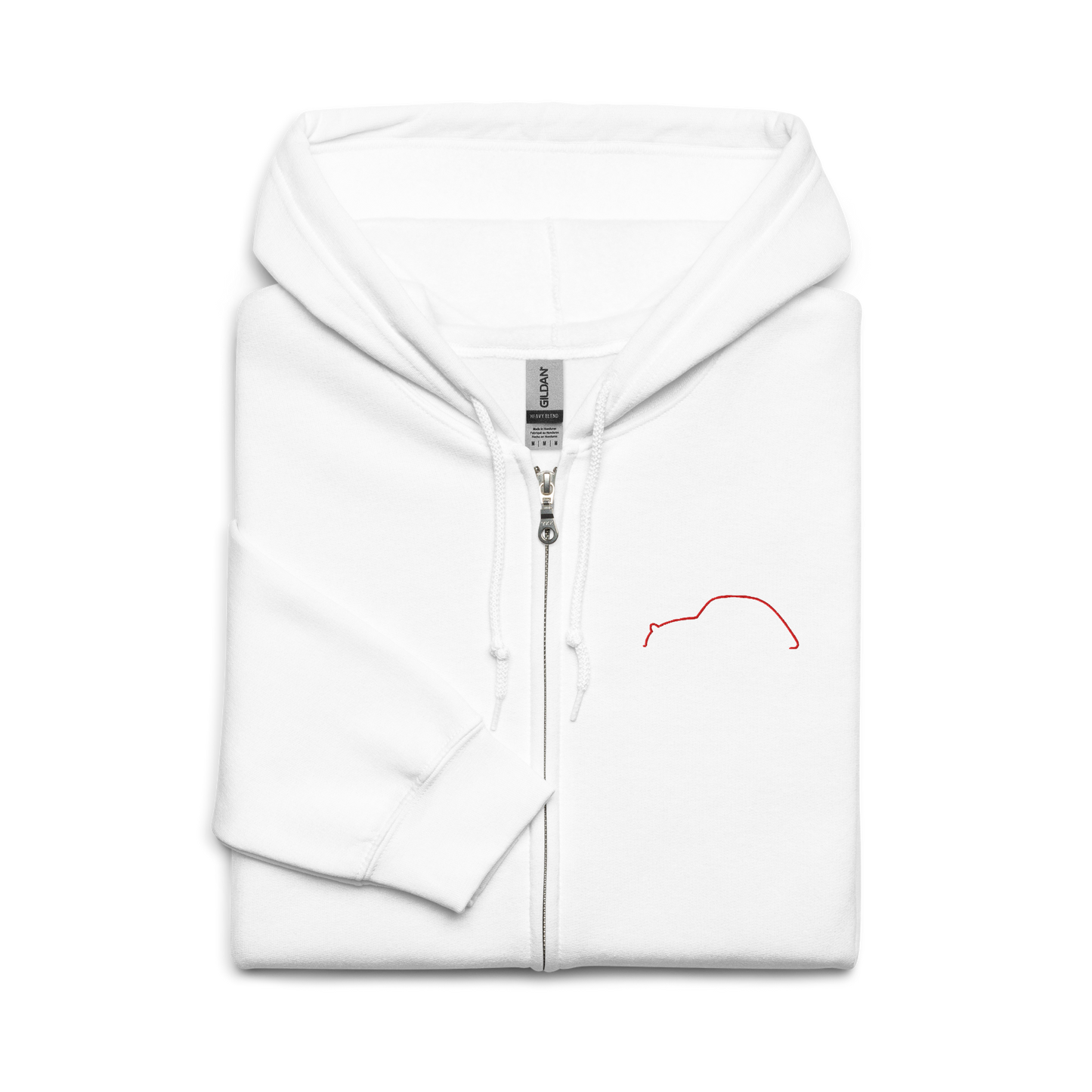 Silhouette Collectie – Citroën 2CV Lijnkunst Unisex Zip Hoodie | Minimalistisch Geborduurd Design