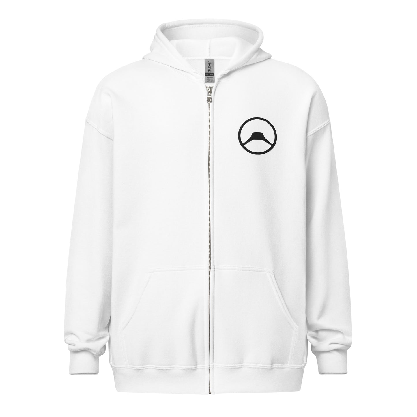 Unisex Zip Hoodie met Geborduurd Citroën A-type Stuurwiel – Tijdloos & Comfortabel
