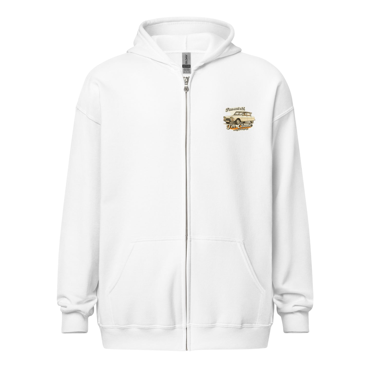 Citroën Ami 8 Classic Hoodie with Zipper – Vintage Car Drawing | Classic Collection