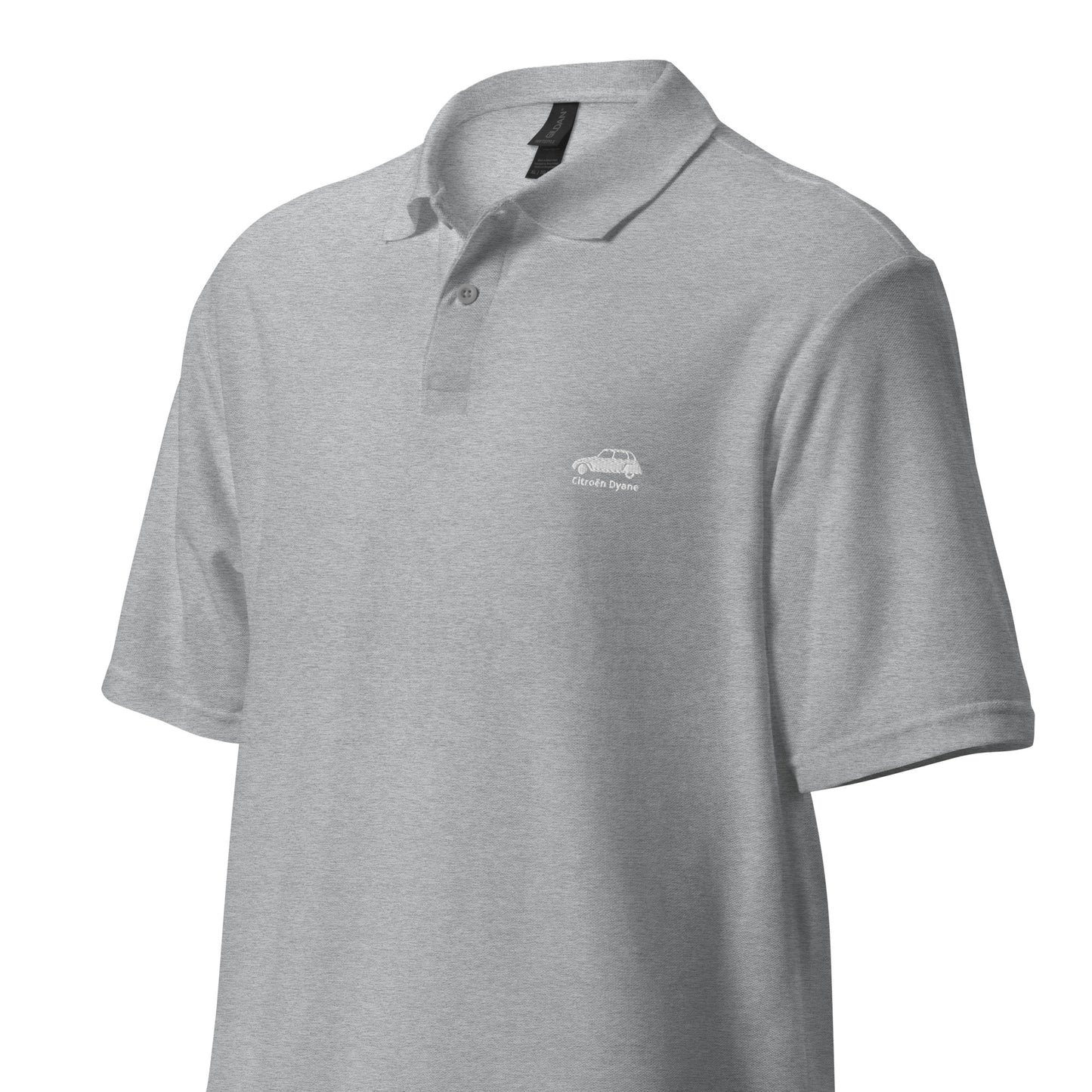 Polo Citroën Dyane blanc brodé disponible en Noir, Marine, Gris ou Blanc