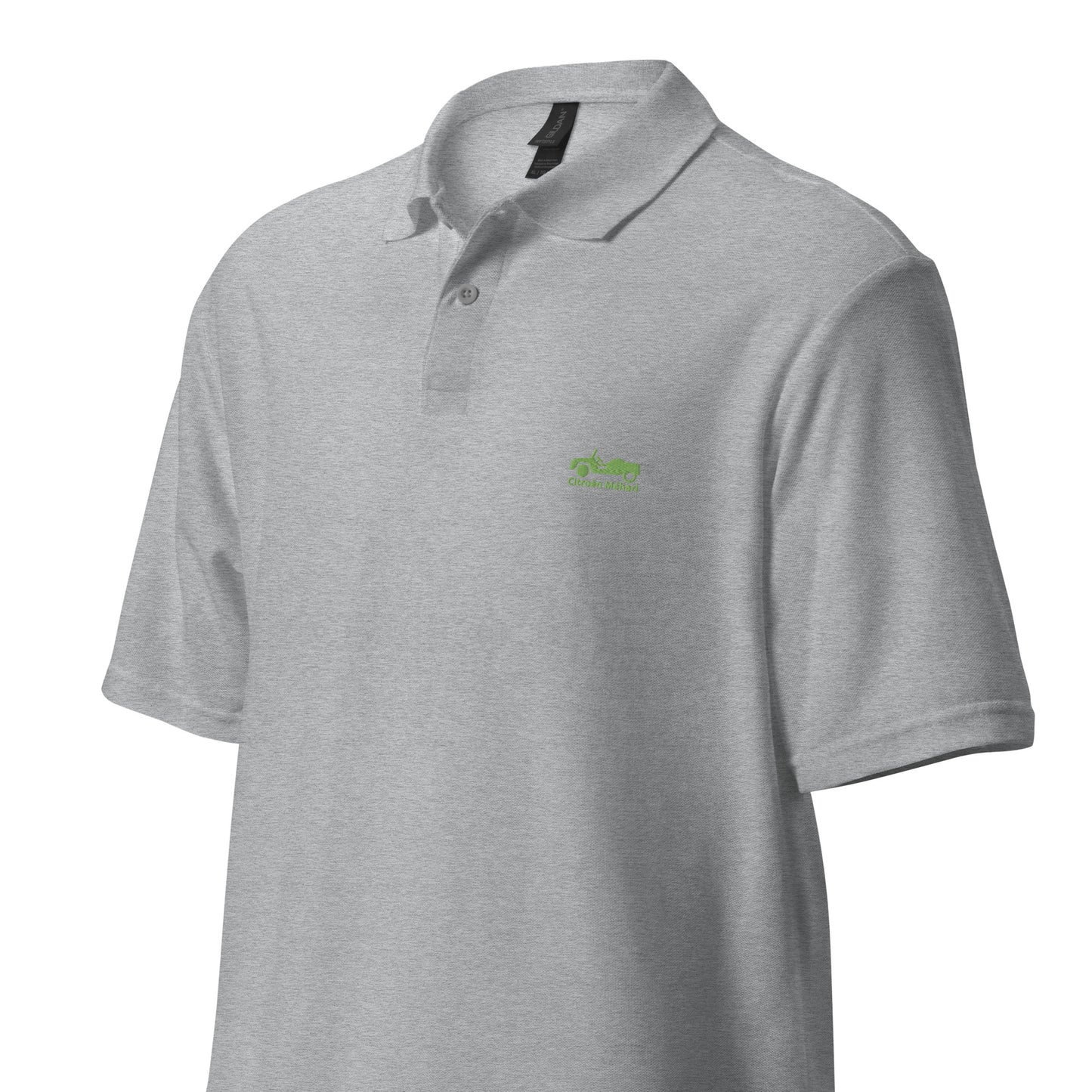 Montana green embroidered Citroën Méhari polo available in Black, Navy, Gray or White