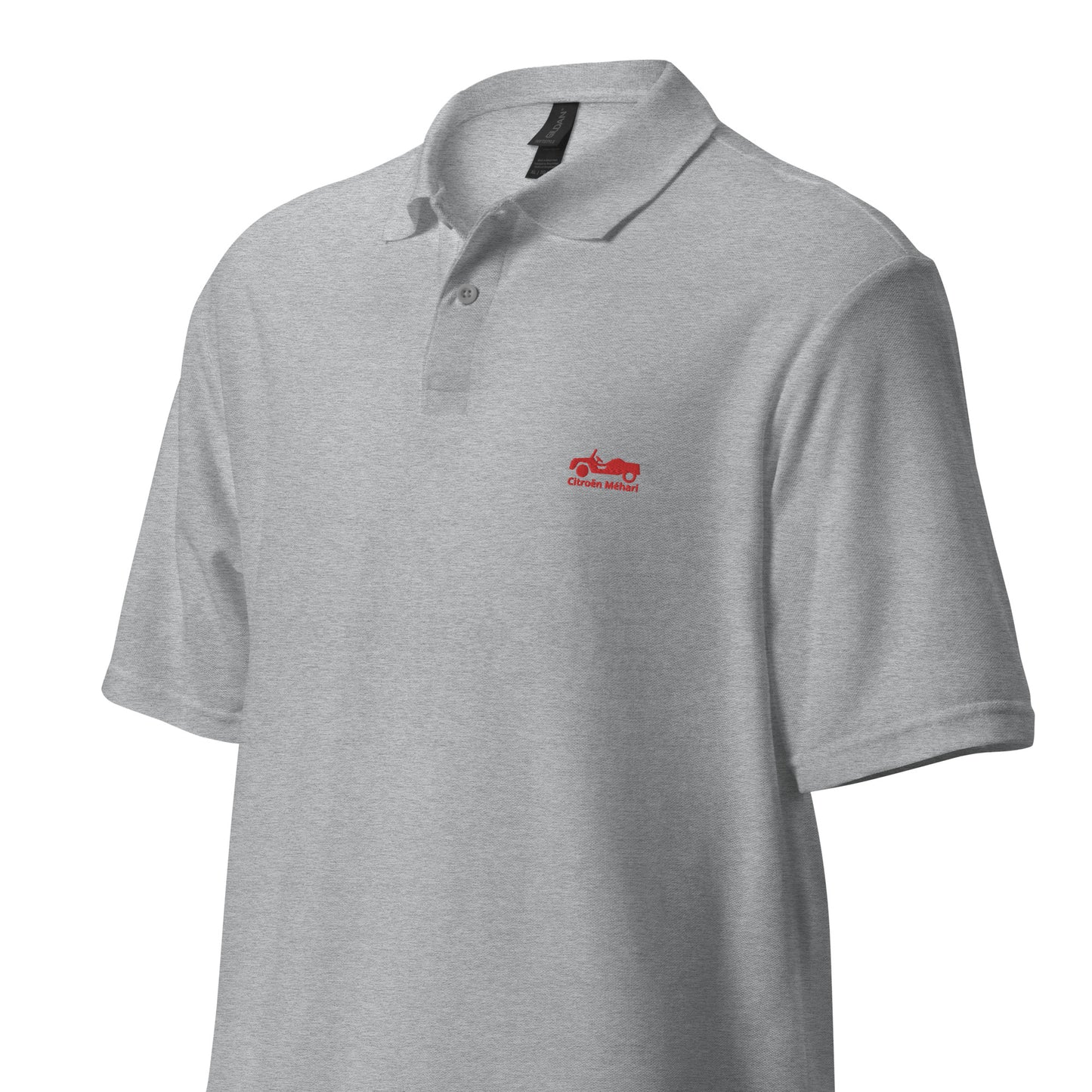 Hopi Red embroidered Citroën Méhari polo available in Black, Navy, Gray or White