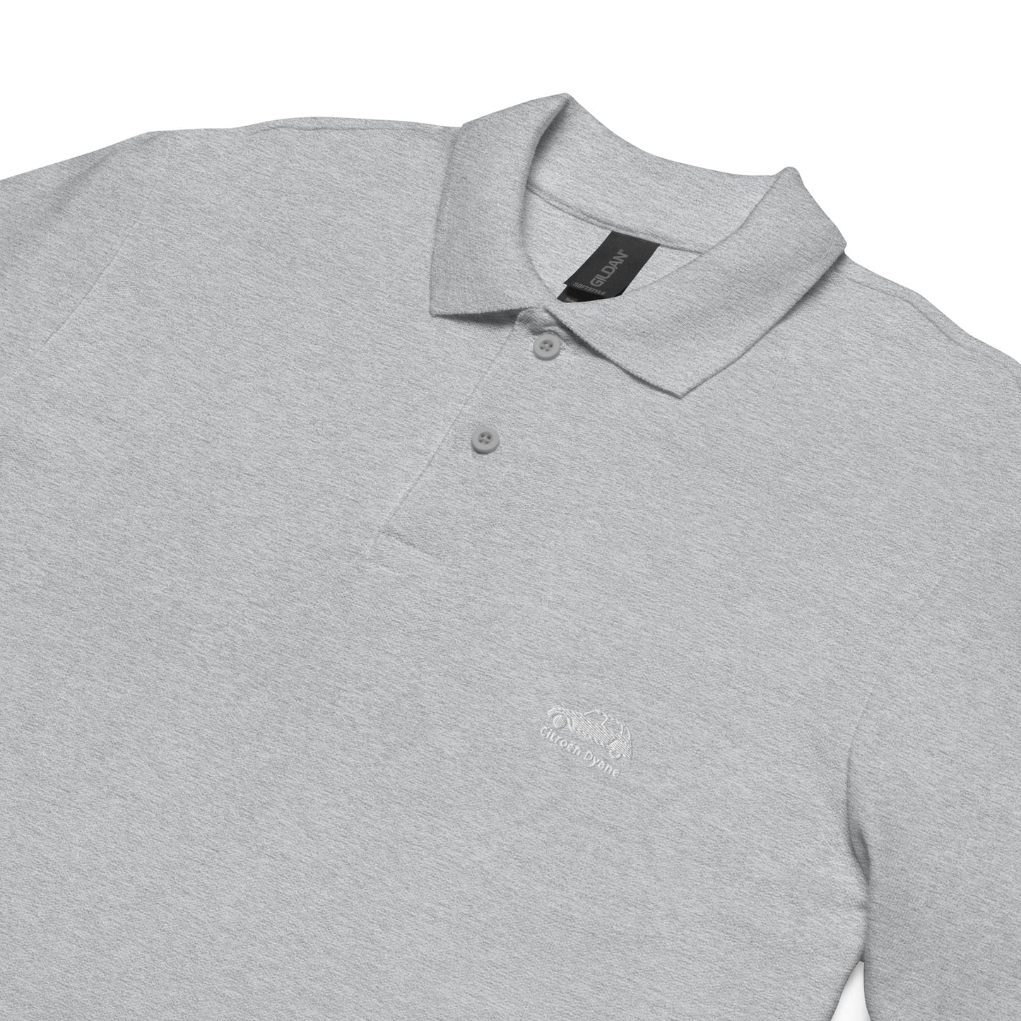 Polo Citroën Dyane blanc brodé disponible en Noir, Marine, Gris ou Blanc