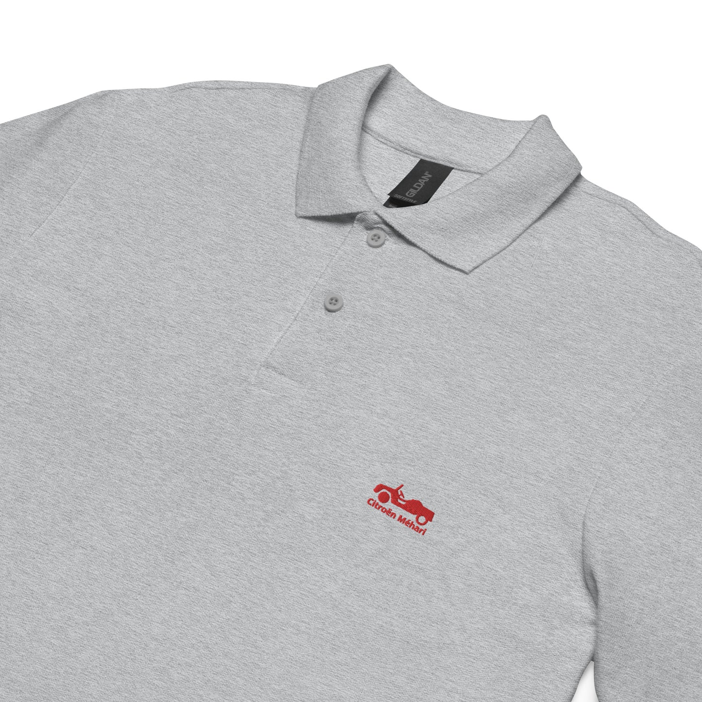 Hopi Red embroidered Citroën Méhari polo available in Black, Navy, Gray or White