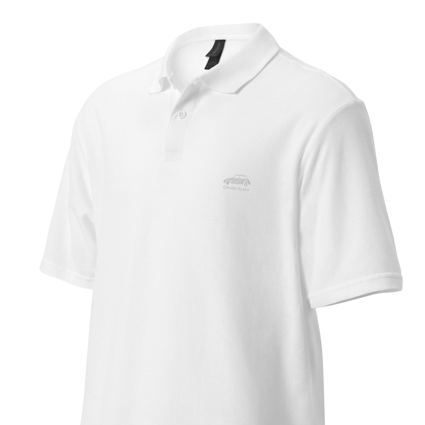 Polo Citroën Dyane blanc brodé disponible en Noir, Marine, Gris ou Blanc