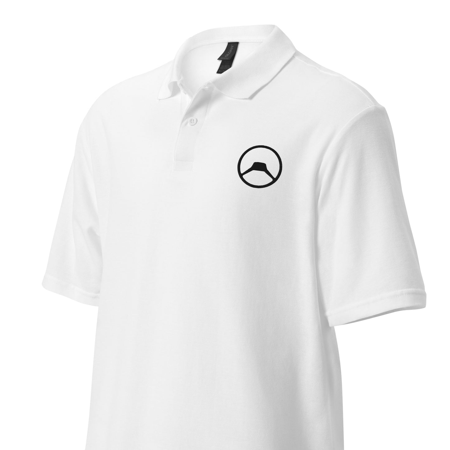 Unisex Piqué Polo met Zwart Geborduurd Citroën A-type Stuurwiel – Tijdloos & Verzorgd