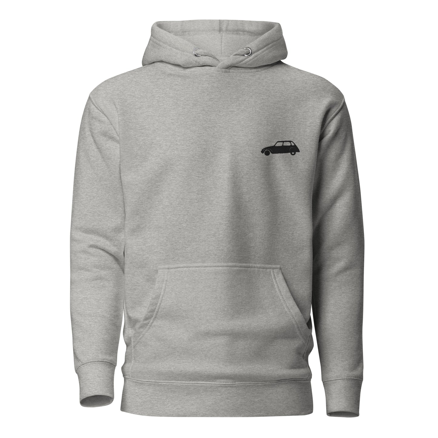 Premium uniseks hoodie Citroën Dyane geborduurd - Grijs of Wit