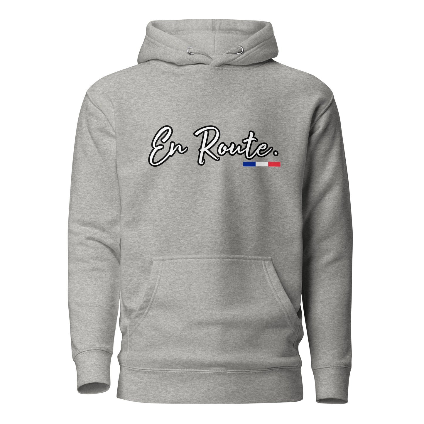 En Route Premium unisex hoodie with French 3 color available in Black, Navy, Blue, Gray or White