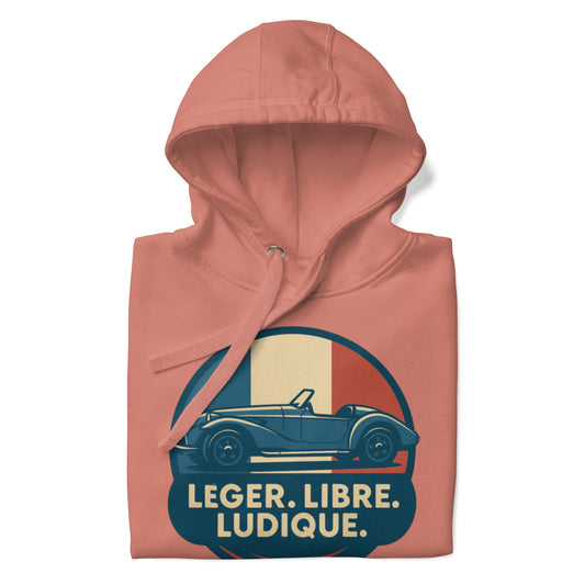 🚗 Léger, Libre. Ludique. – Premium Hoodie with Burton Sportscar Design