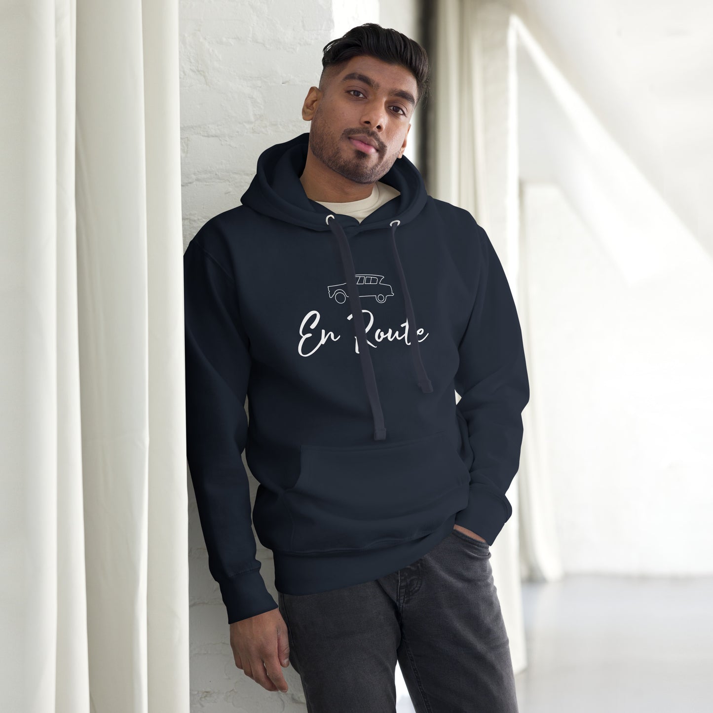 Premium unisex hoodie Citroën Ami6 En Route - Black, Navy or Blue