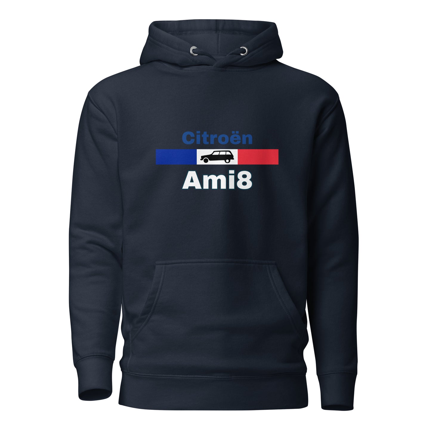 Sweat à capuche France Citroën Ami8 Premium unisexe - Marine, Gris ou Blanc