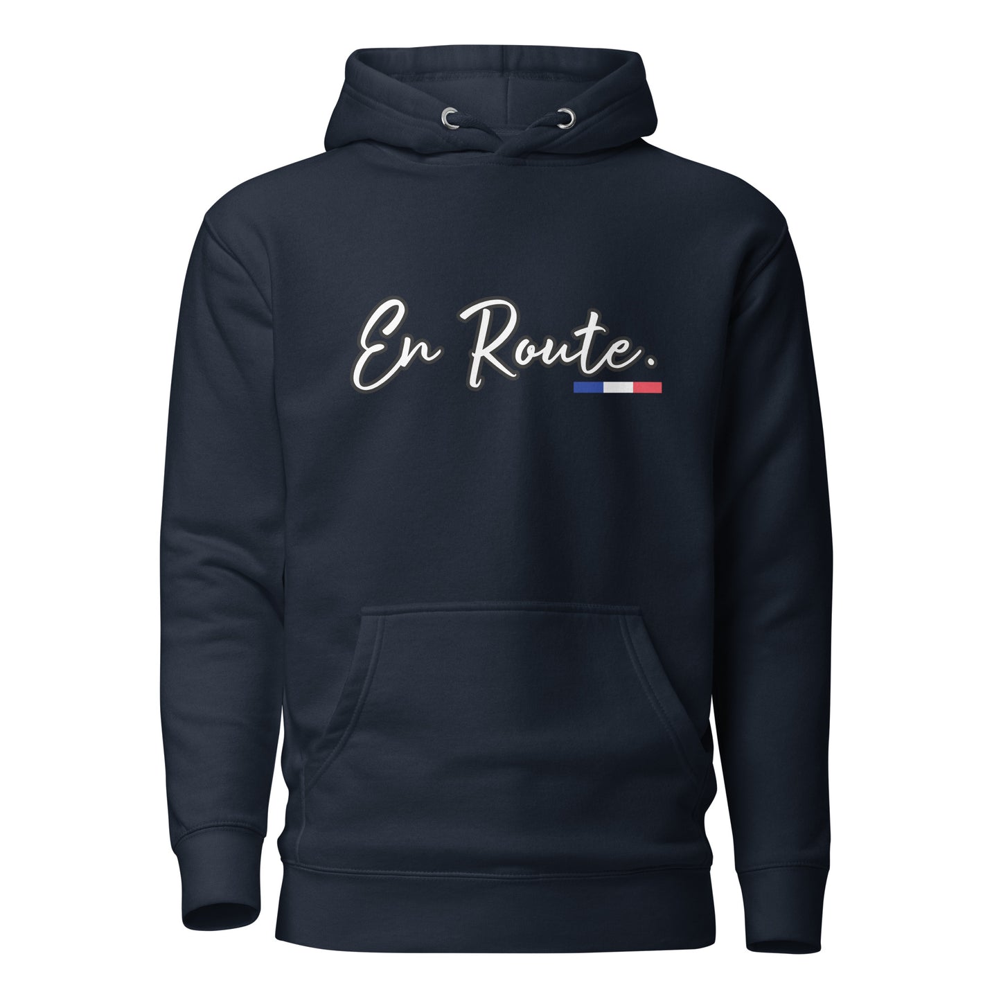 En Route Premium unisex hoodie with French 3 color available in Black, Navy, Blue, Gray or White