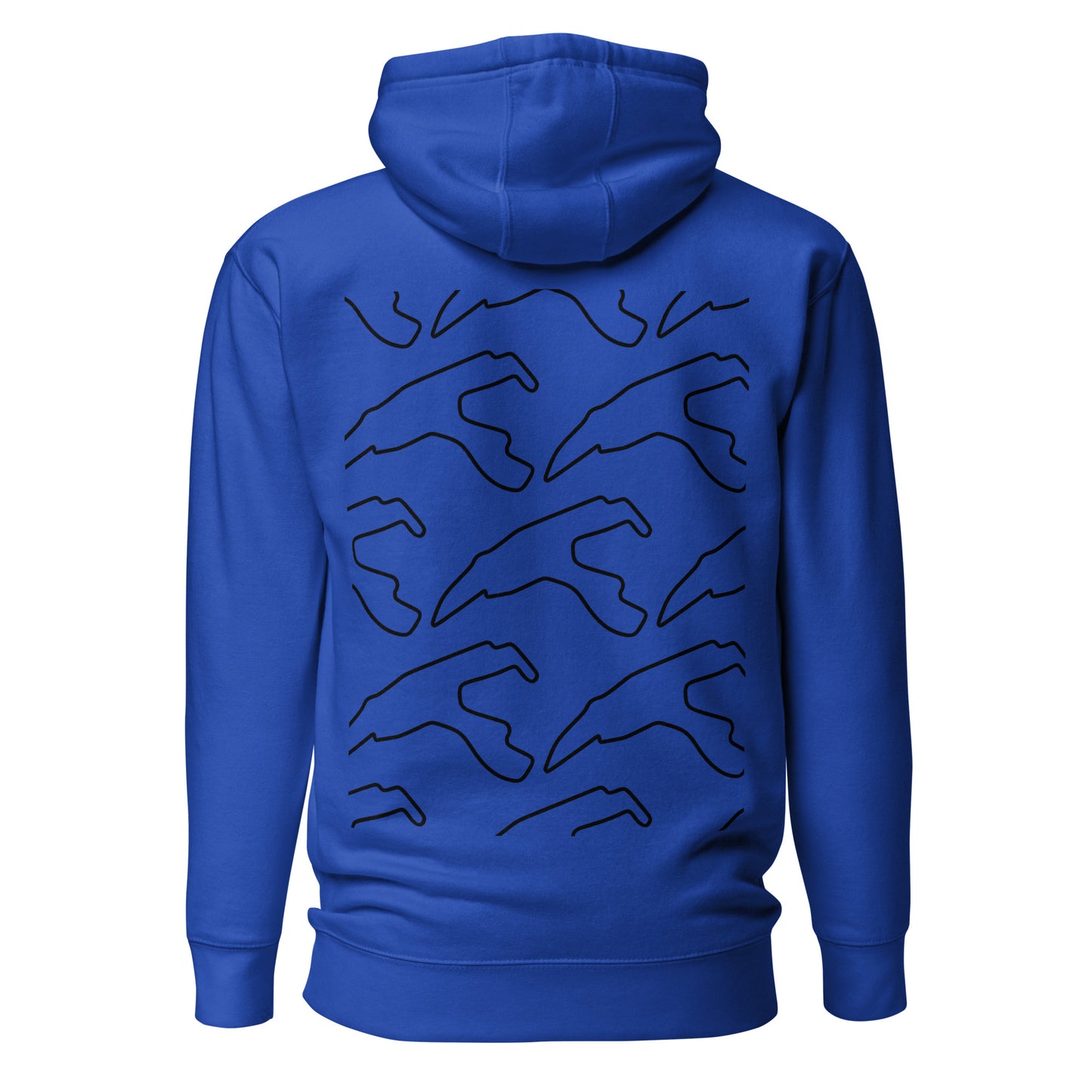 24H2CV Spa - Francorchamps unisex hoodie with the Spa-Francorchamps circuit on the BACK available in Blue, Grey or White