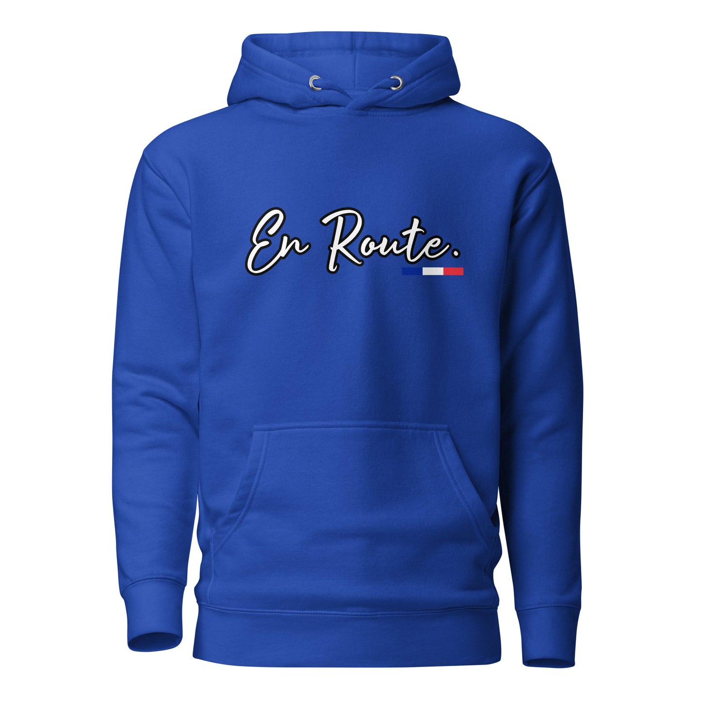 En Route Premium unisex hoodie with French 3 color available in Black, Navy, Blue, Gray or White