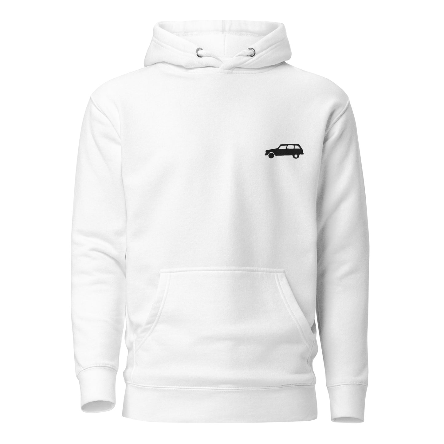 Premium uniseks hoodie Citroën Ami8 geborduurd - Grijs of Wit