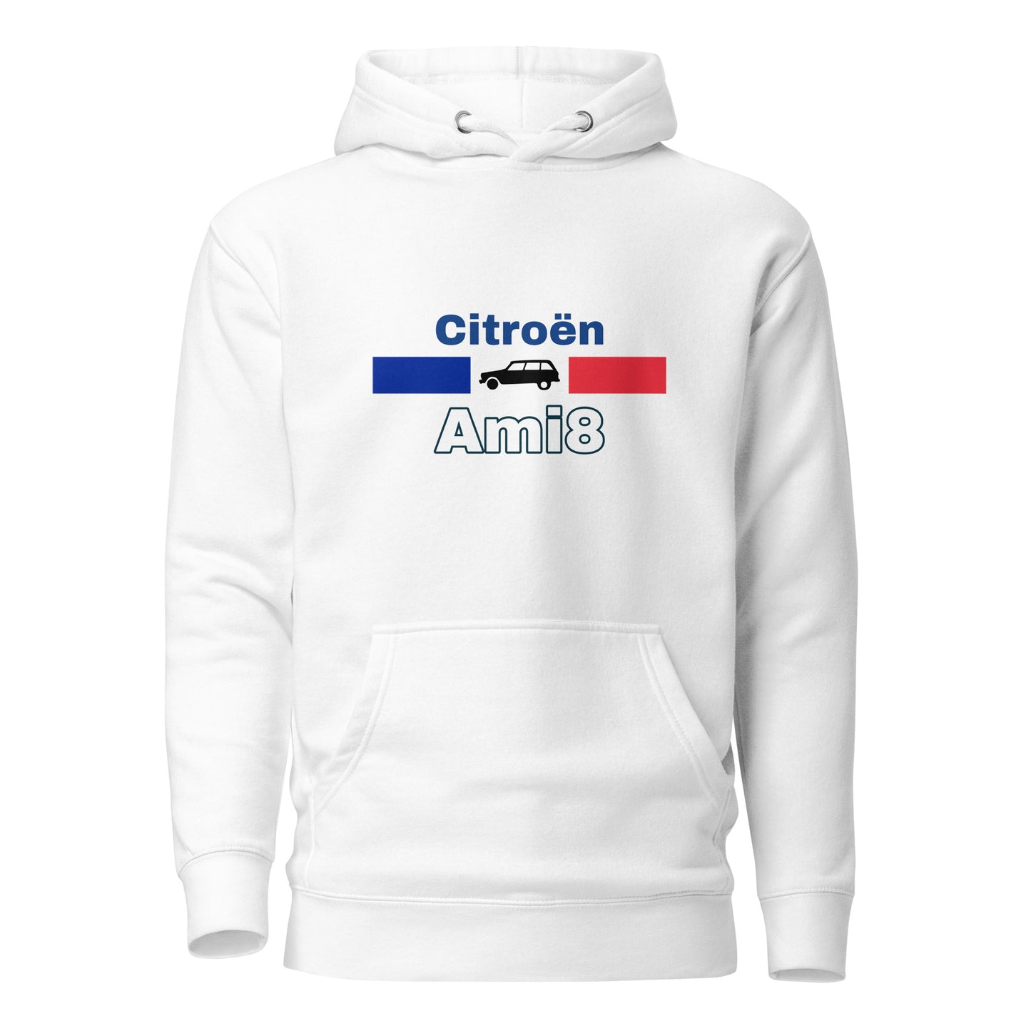 Sweat à capuche France Citroën Ami8 Premium unisexe - Marine, Gris ou Blanc