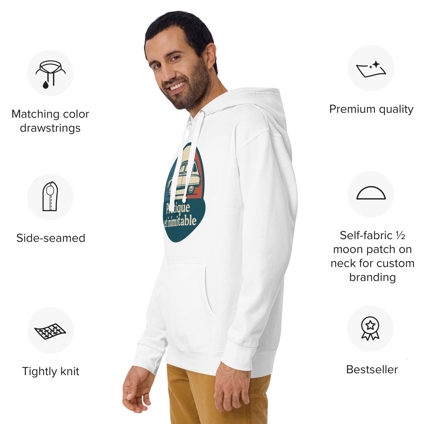 🔥 Premium Hoodie “Pratique et Inimitable” – Stijlvol Warm Blijven met Franse Allure