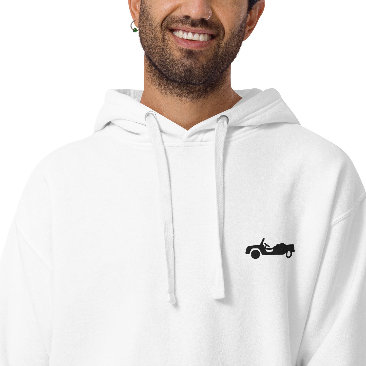 Sweat à capuche unisexe premium Citroën Méhari brodé - Gris ou Blanc 