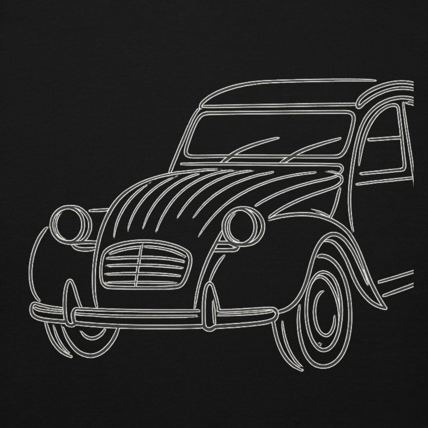 Premium Hoodie “2CV Line Art” – Minimalistische Citroën 2CV Hoodie