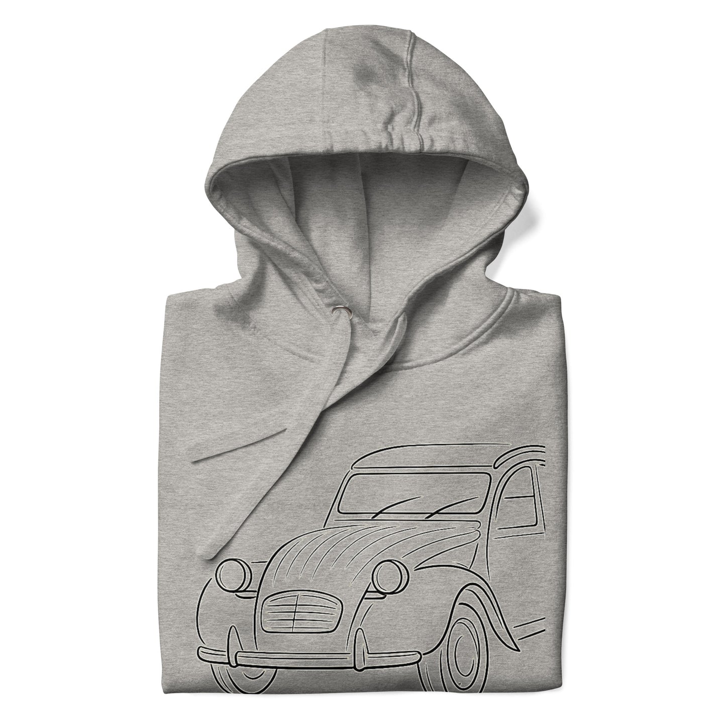 Premium Hoodie “2CV Line Art” – Minimalistische Citroën 2CV Hoodie