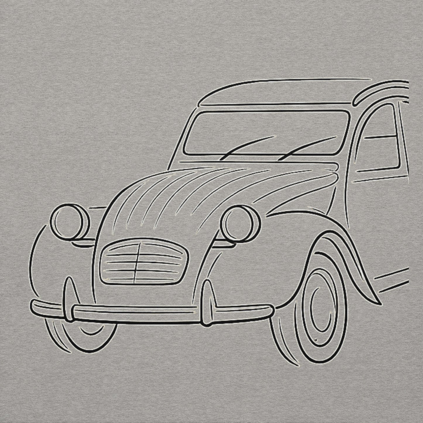 Premium Hoodie “2CV Line Art” – Minimalistische Citroën 2CV Hoodie