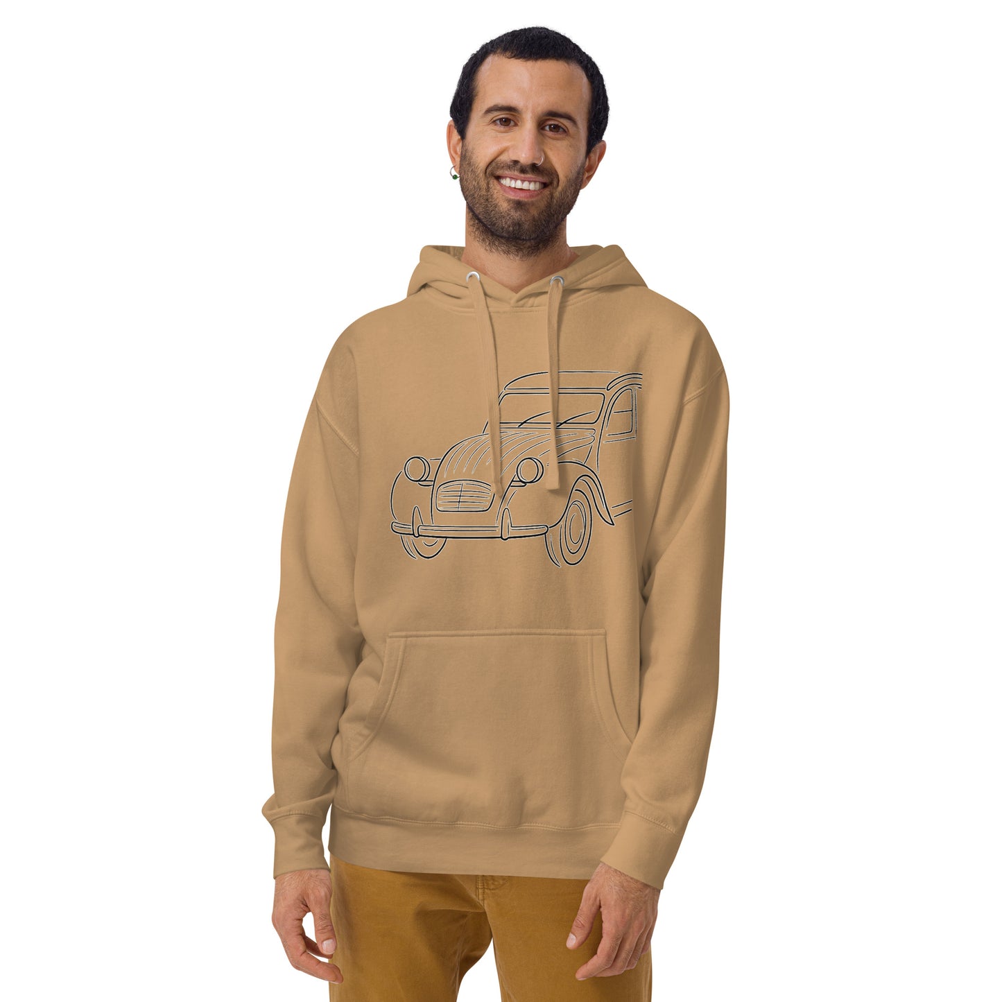 Premium Hoodie “2CV Line Art” – Minimalistische Citroën 2CV Hoodie