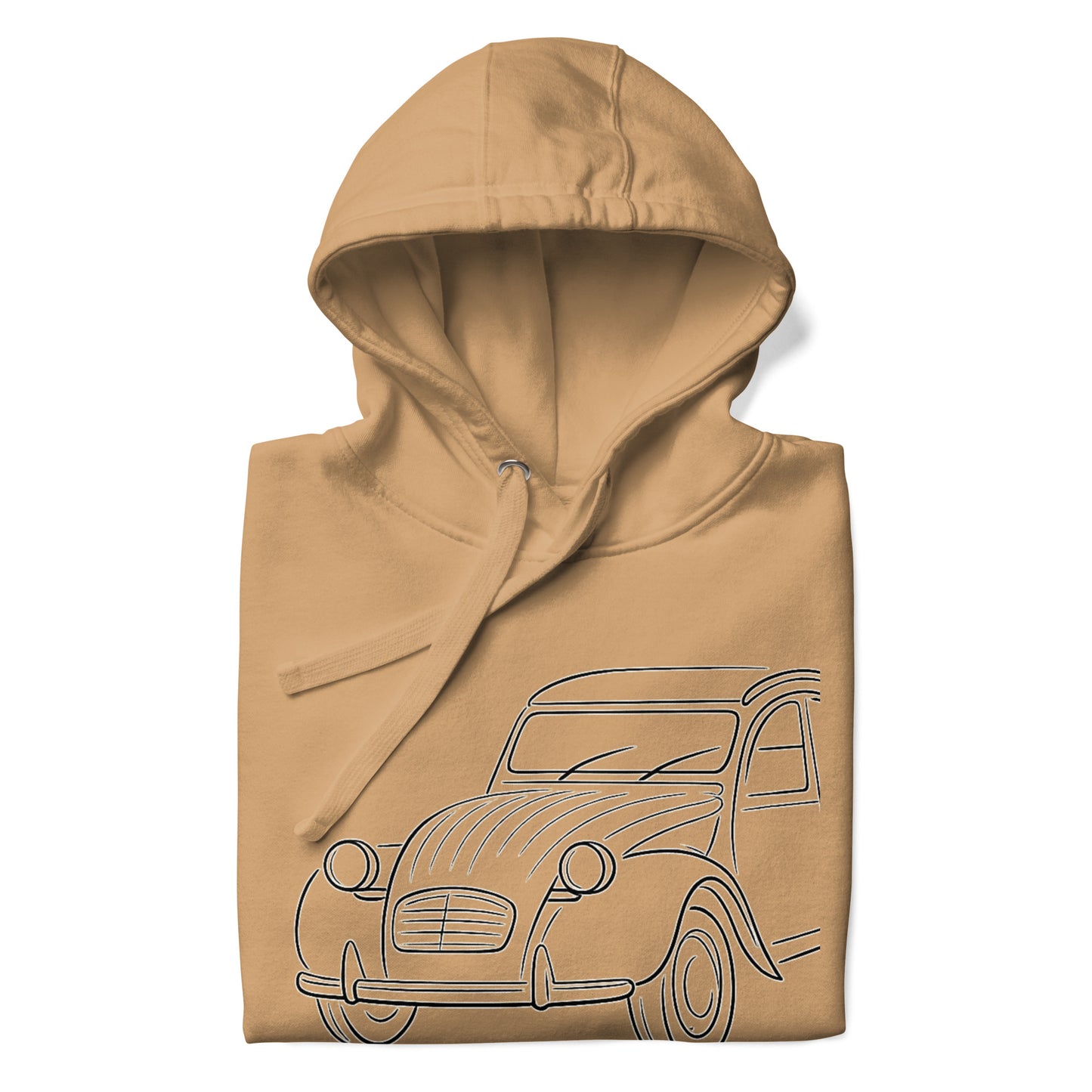 Premium Hoodie “2CV Line Art” – Minimalistische Citroën 2CV Hoodie