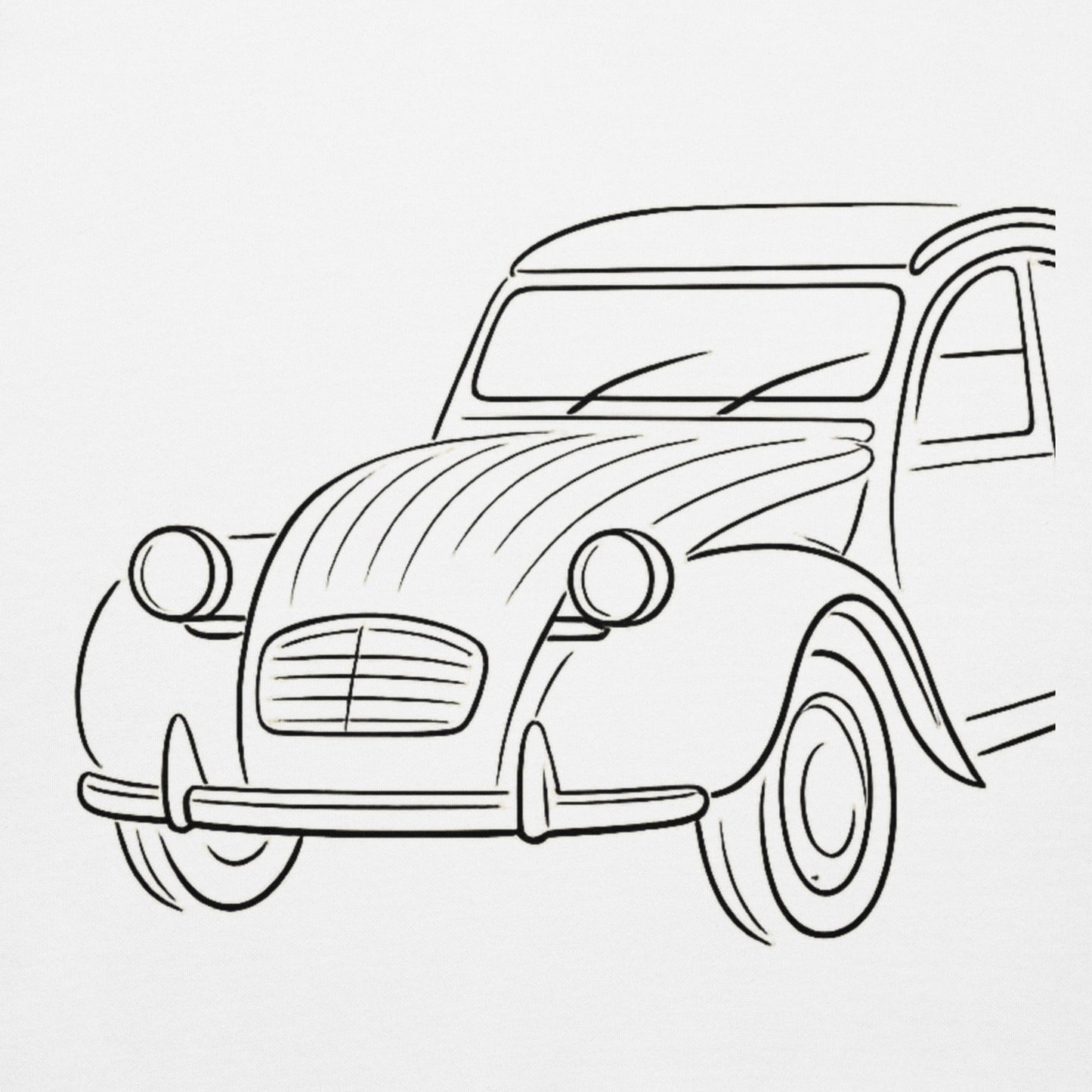 Premium Hoodie “2CV Line Art” – Minimalistische Citroën 2CV Hoodie