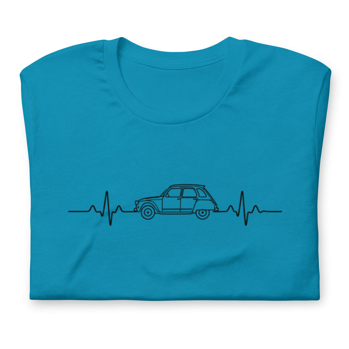 Citroën Dyane Heartbeat T-shirt – Minimalistische Lijntekening | Heartbeat Collectie