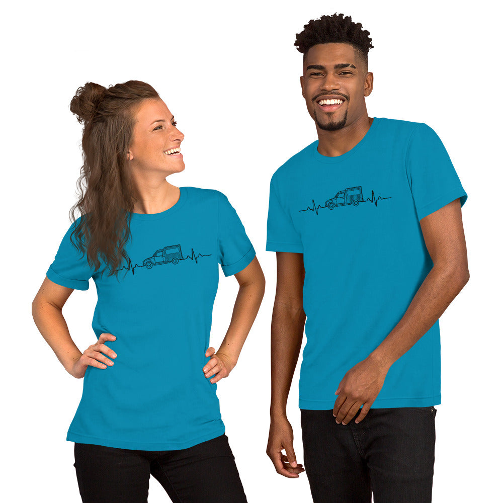 Citroën Acadiane Heartbeat T-shirt – Minimalistische Lijntekening | Heartbeat Collectie