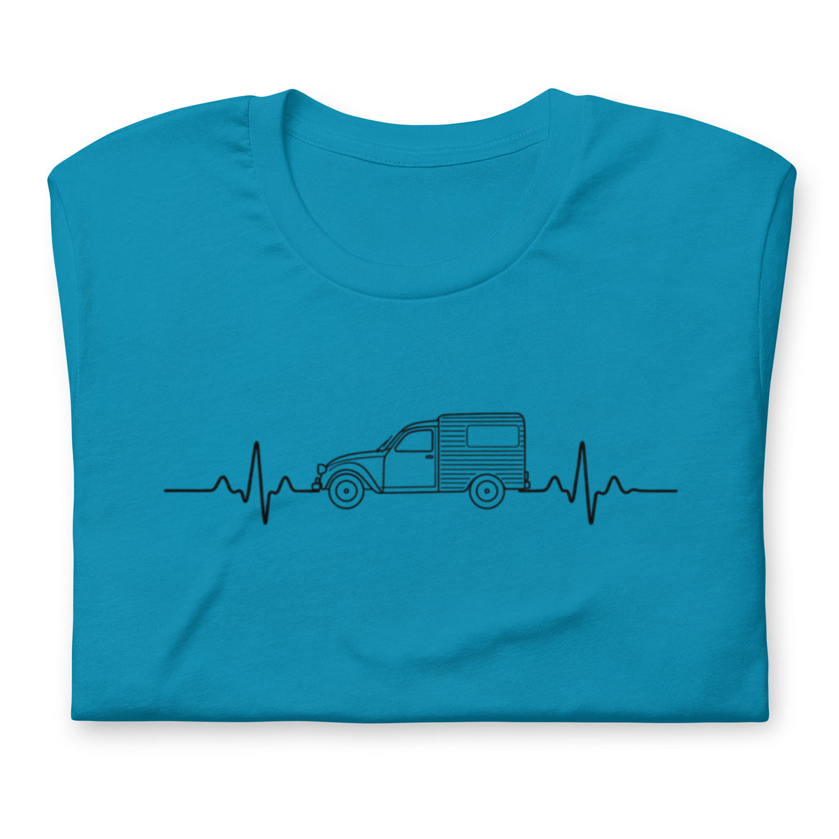Citroën 2CV Fourgonnette Heartbeat T-shirt – Minimalist Line Drawing | Heartbeat Collection