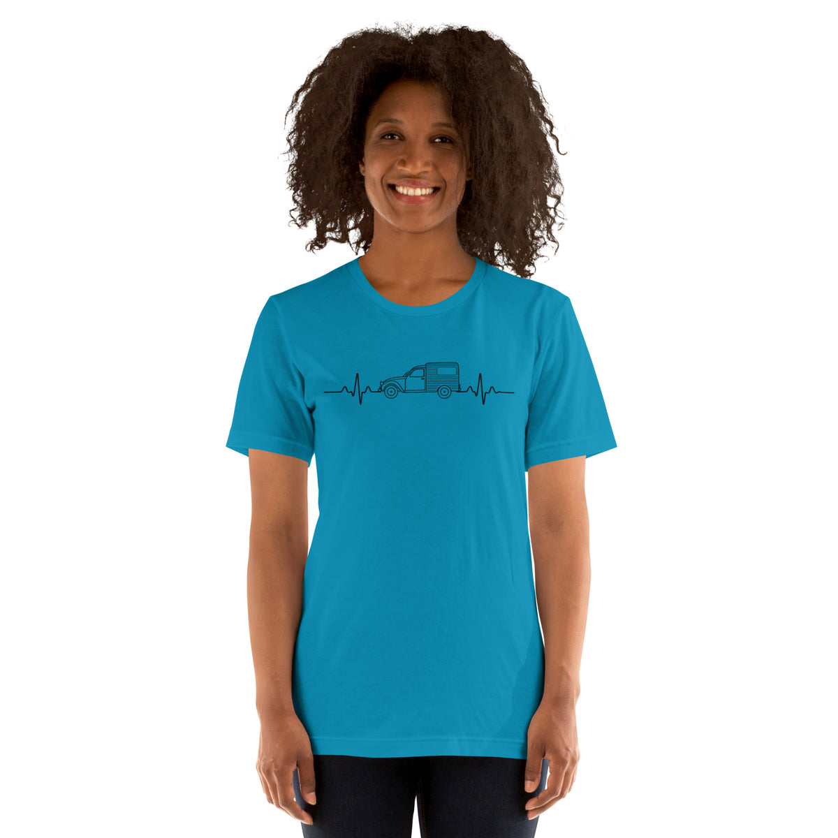 Citroën 2CV Fourgonnette Heartbeat T-shirt – Minimalist Line Drawing | Heartbeat Collection
