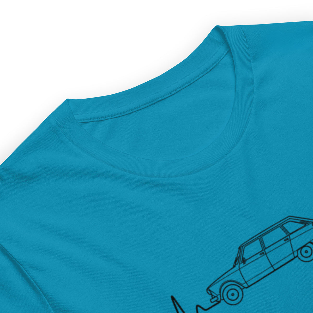 Citroën AMI8 Heartbeat T-shirt – Minimalistische Lijntekening | Heartbeat Collectie