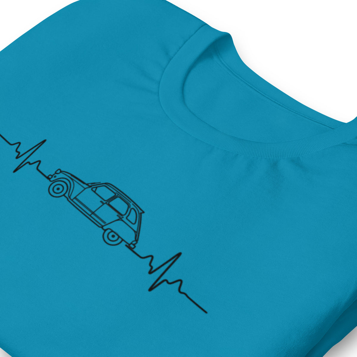 Citroën Dyane Heartbeat T-shirt – Minimalistische Lijntekening | Heartbeat Collectie