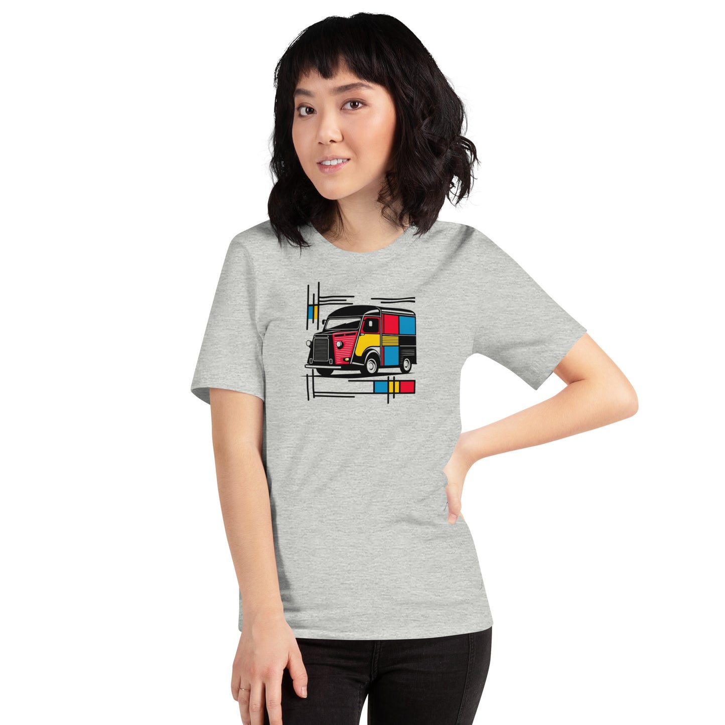 T-shirt “Citroën HY Mondrian Style – Playful Retro Bus”