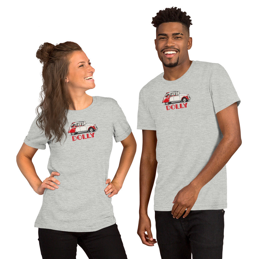 Citroën 2CV Dolly 1986 – T-shirt graphique rouge et blanc – Collection spéciale