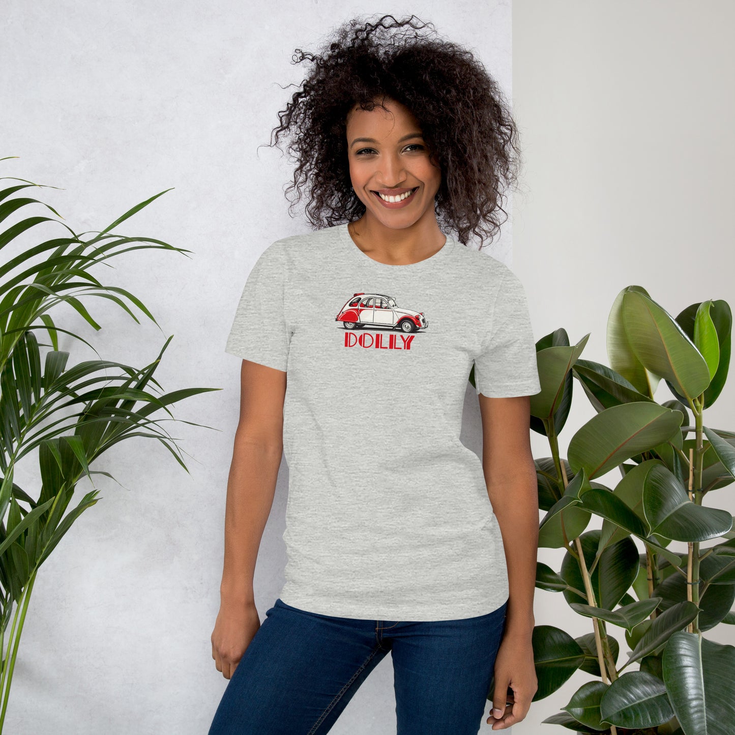 Citroën 2CV Dolly 1986 – T-shirt graphique rouge et blanc – Collection spéciale