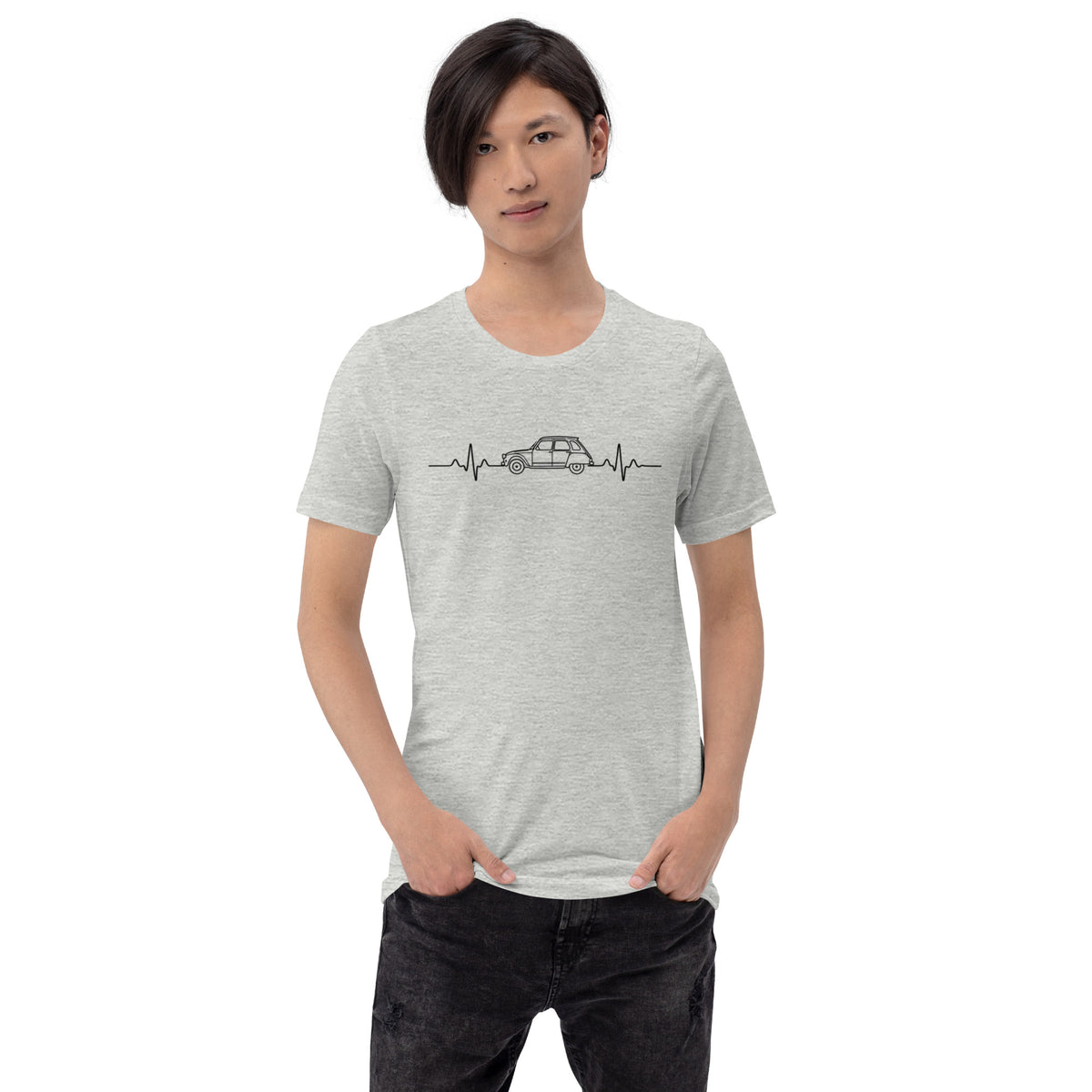 Citroën Dyane Heartbeat T-shirt – Minimalistische Lijntekening | Heartbeat Collectie