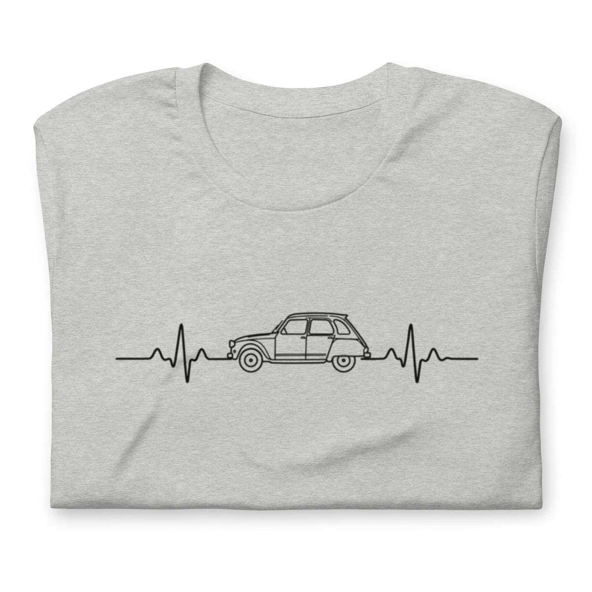 Citroën Dyane Heartbeat T-shirt – Minimalistische Lijntekening | Heartbeat Collectie