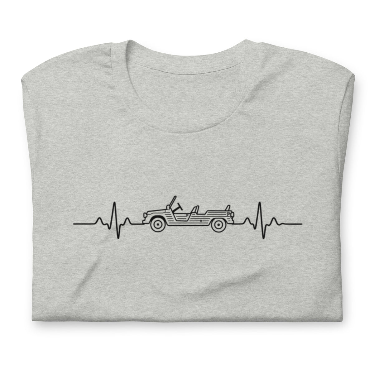 Citroën Méhari Heartbeat T-shirt – Minimalistische Lijntekening | Heartbeat Collectie