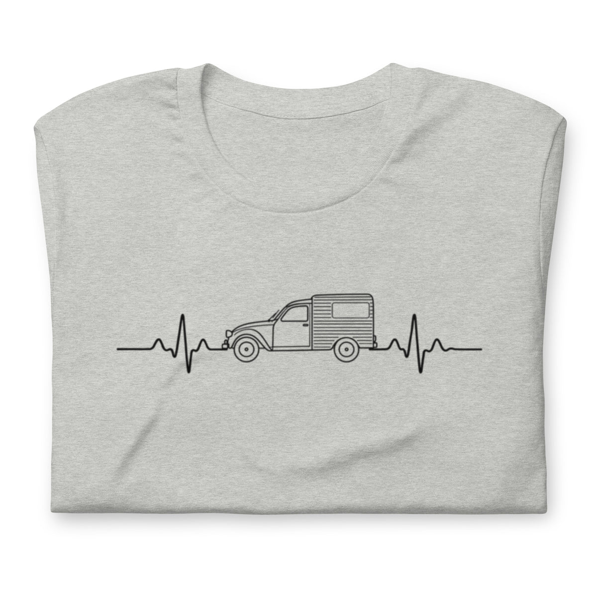 Citroën 2CV Fourgonnette Heartbeat T-shirt – Minimalist Line Drawing | Heartbeat Collection