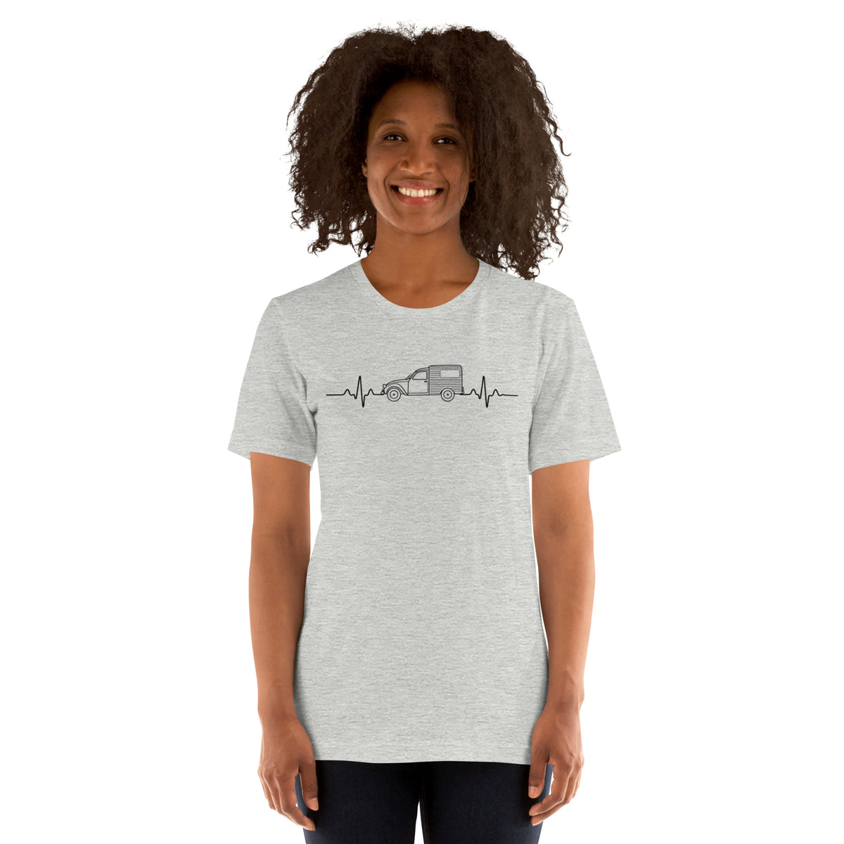 Citroën 2CV Fourgonnette Heartbeat T-shirt – Minimalist Line Drawing | Heartbeat Collection
