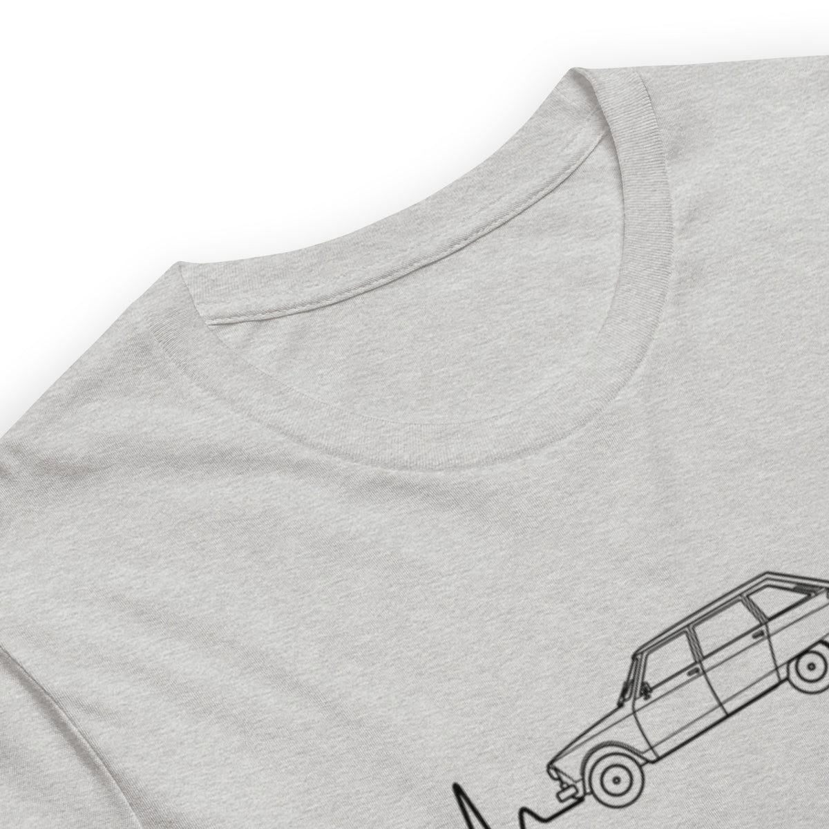 Citroën AMI8 Heartbeat T-shirt – Minimalistische Lijntekening | Heartbeat Collectie