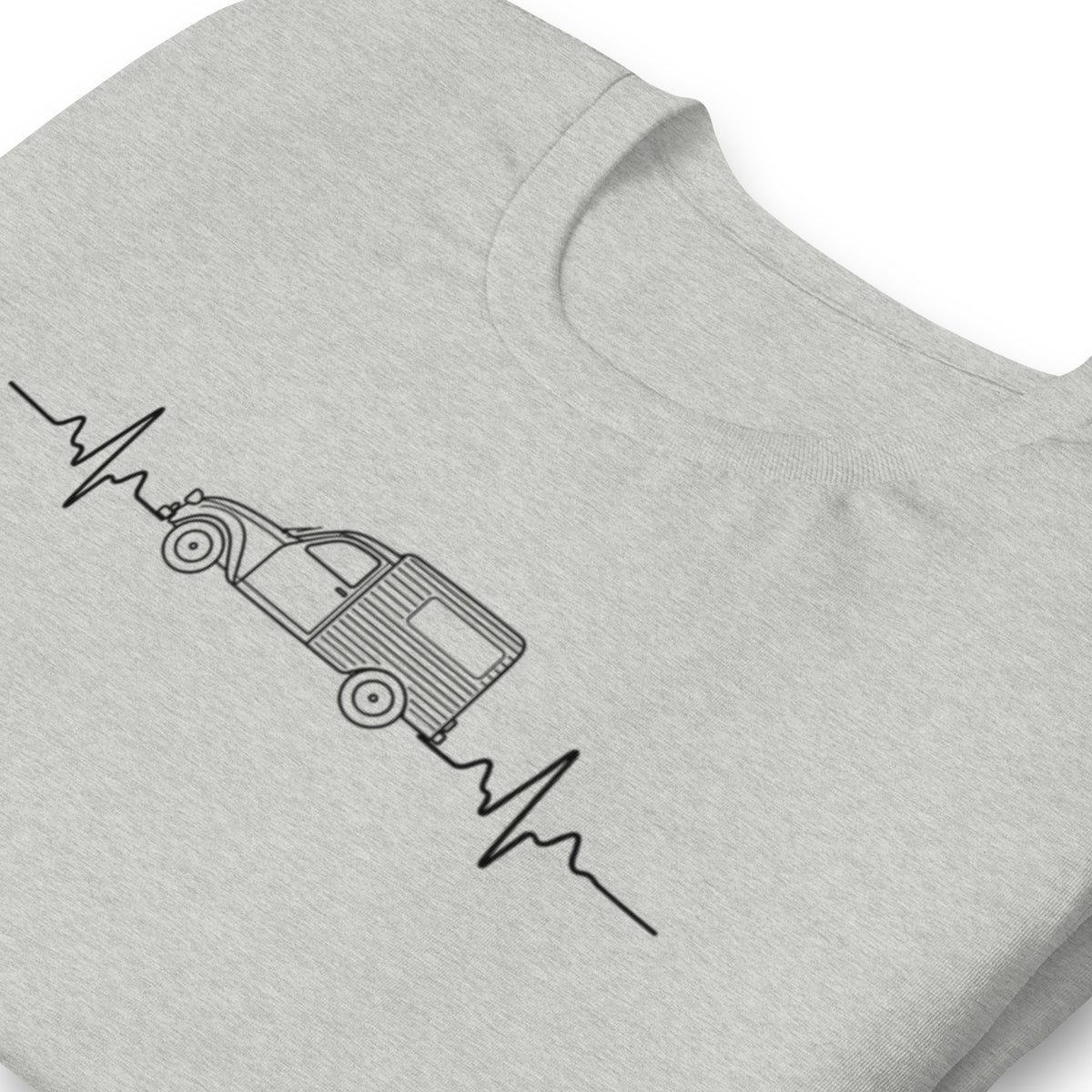 Citroën 2CV Fourgonnette Heartbeat T-shirt – Minimalist Line Drawing | Heartbeat Collection