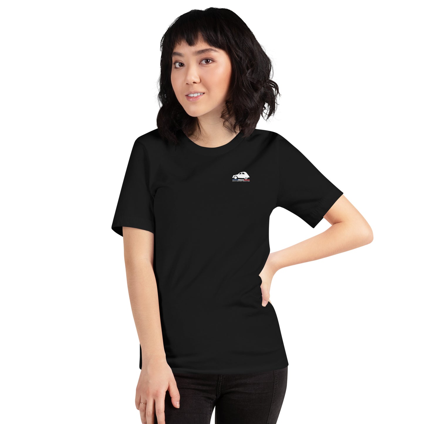 👕 T-shirt “Deux Chevaux Addiction” – Voor wie met z’n hart schakelt